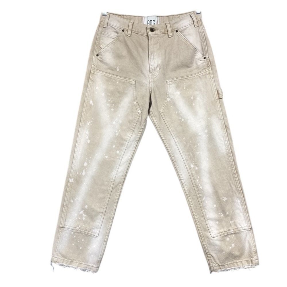 BDG Paint Splatter Carpenter Straight Leg Distressed Jean Size 29 Cream